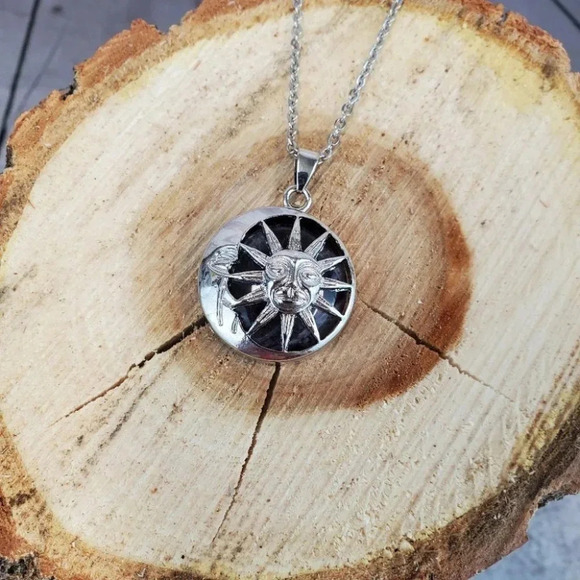 Amethyst Sun and Moon Pendant Necklace - Picture 4 of 8